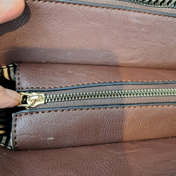 Baby Phat Cat Pattern Vegan Leather Multi Section Bag - Picture 13 of 16